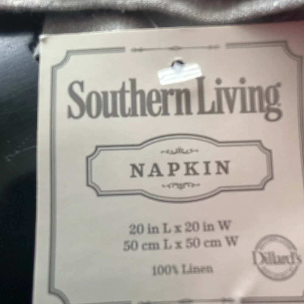 New Southern Living Linen Cloth Napkins 6 Heather Gray 20” x 20” NWT